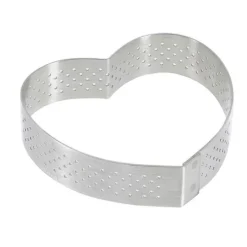 Cercle à tarte cœur perforé inox H 2 cm De Buyer