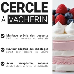 Cercle à Vacherin en inox - Hauteur 6 cm