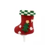 Chaussette de Noël décorée sur pique