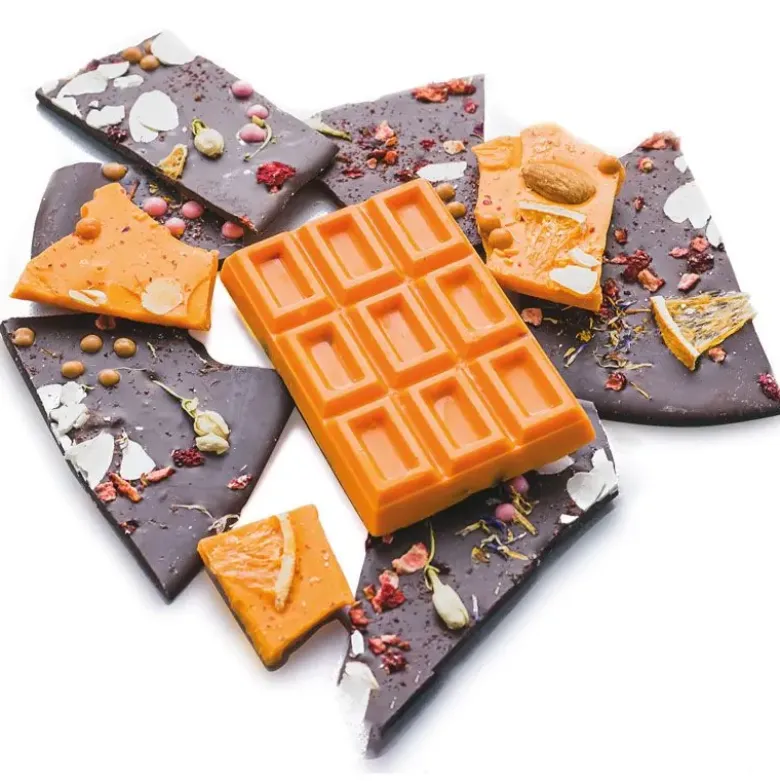 Chocolat coloré arôme Orange 29 % Barry 250 g