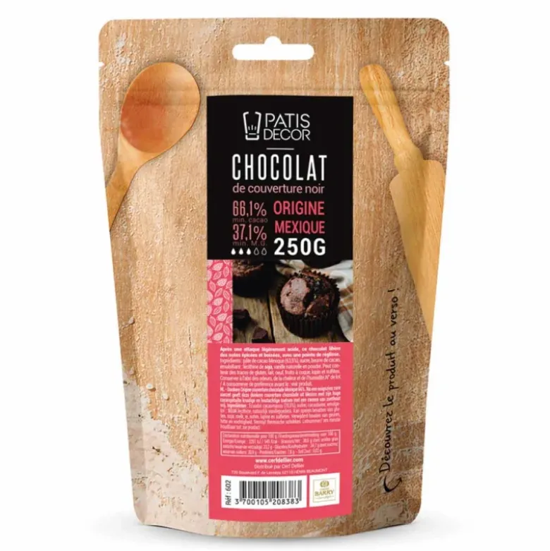 Chocolat de couverture noir Mexique - 66% de cacao - 250g