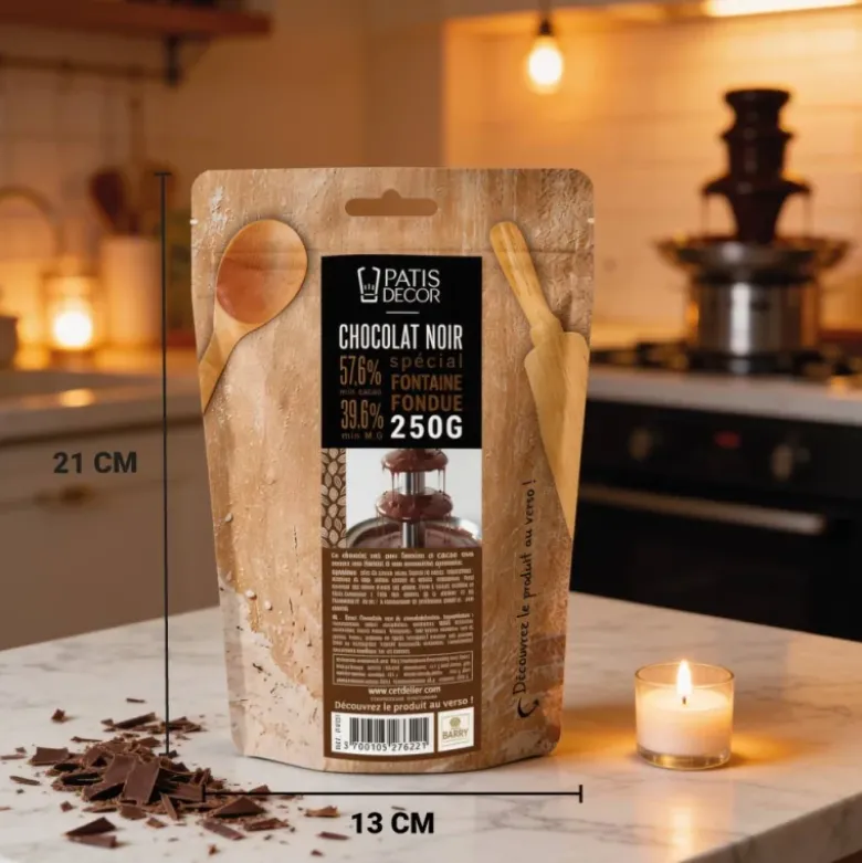 Chocolat pour fontaine noir - 57,6% de cacao - 250g