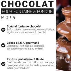 Chocolat pour fontaine noir - 57,6% de cacao - 250g