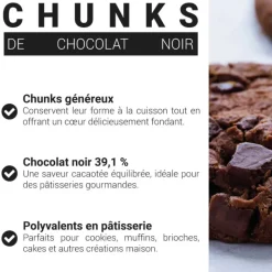 Chunks de chocolat noir - 39,1% de cacao - 250g