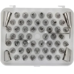 Coffret 52 douilles décors fins inox