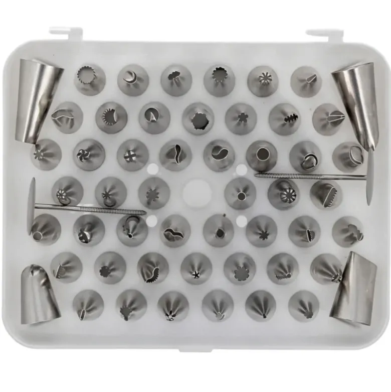 Coffret 52 douilles décors fins inox
