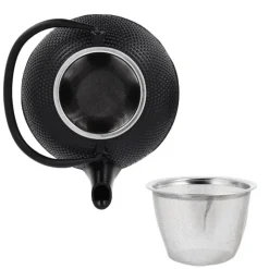Coffret théière + tasses à points en fonte noir - 900 ml