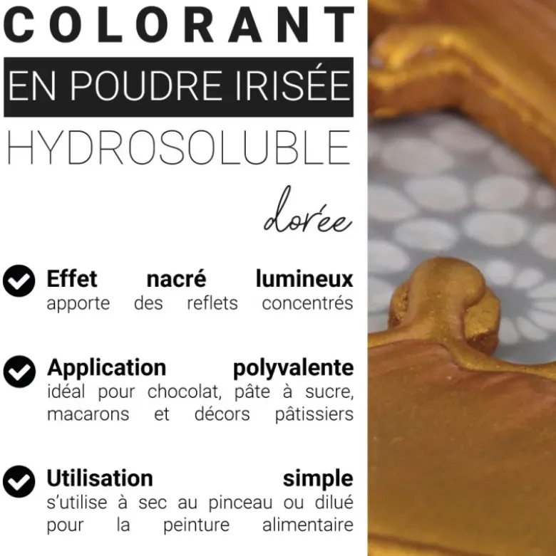 Colorant en poudre irisé doré - 5 g