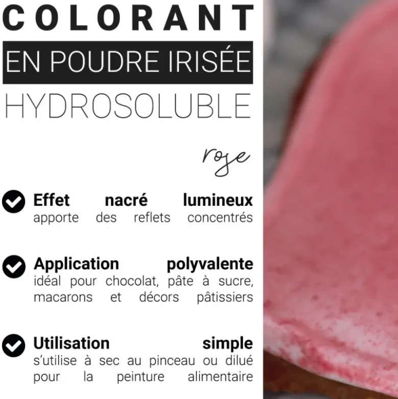 Colorant en poudre irisé rose - 5 g