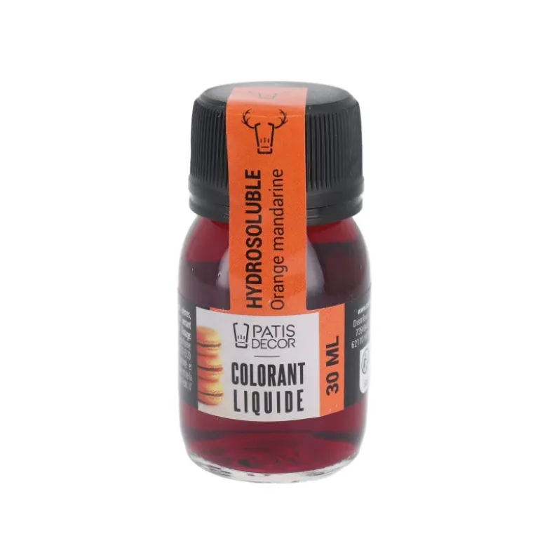 Colorant liquide hydrosoluble orange mandarine 30 ml