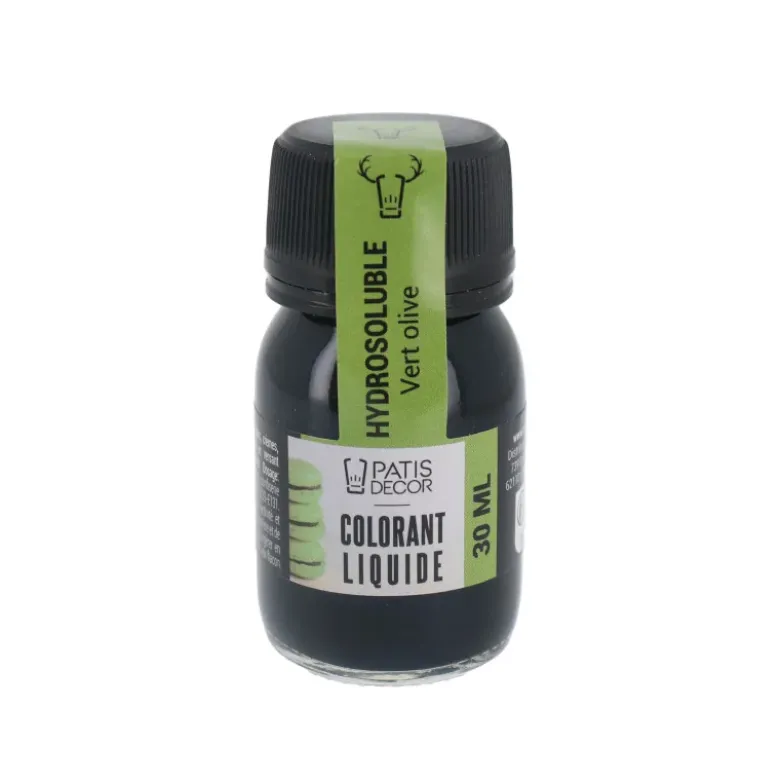 Colorant liquide hydrosoluble vert olive 30 ml