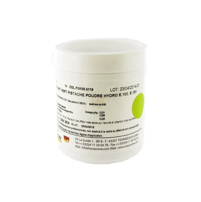 Colorant poudre alimentaire Vert Pistache 100 g