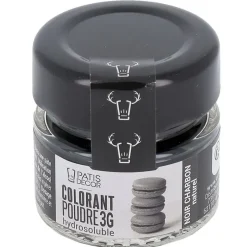 Colorant poudre hydrosoluble noir charbon naturel 3 g