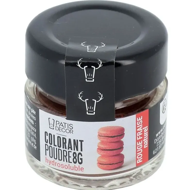 Colorant poudre hydrosoluble rouge fraise naturel 8 g