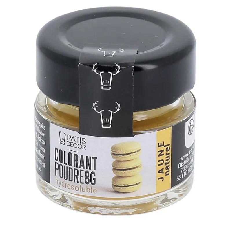 Colorant poudre hydrosoluble jaune naturel 8 g