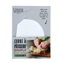 Corne à pâtisserie souple en polypropylène, demi-rond 12 x 9 cm