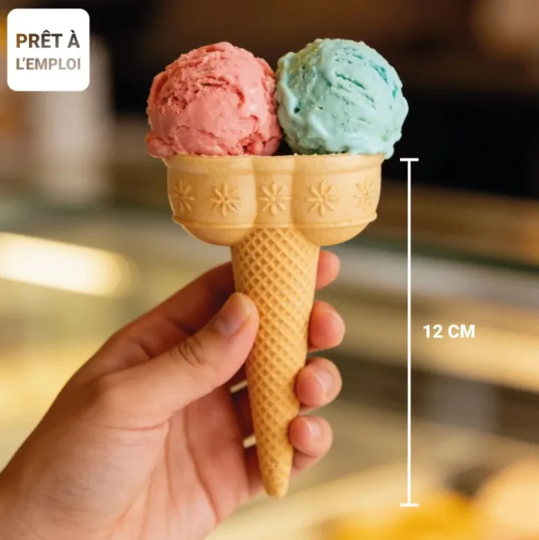 Cornets à glace en azyme aux édulcorants - 2 boules (x 18)