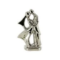 Couple de mariés argent baiser 27 cm