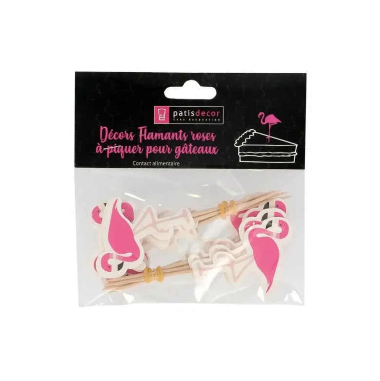 Cupcake Toppers Flamants roses (x 12)