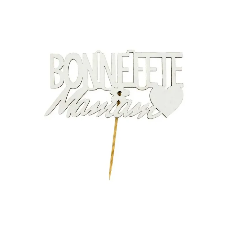 Décor Bonne Fête Maman sur pique (x2)