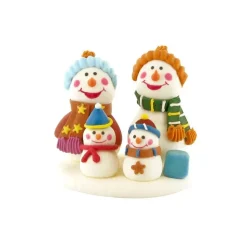 Décor comestible Famille de bonshommes de neige