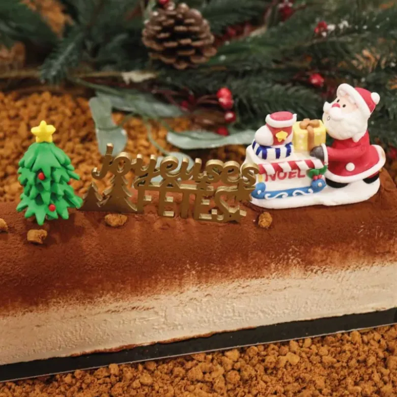 Décor comestible Père Noël et sa hotte