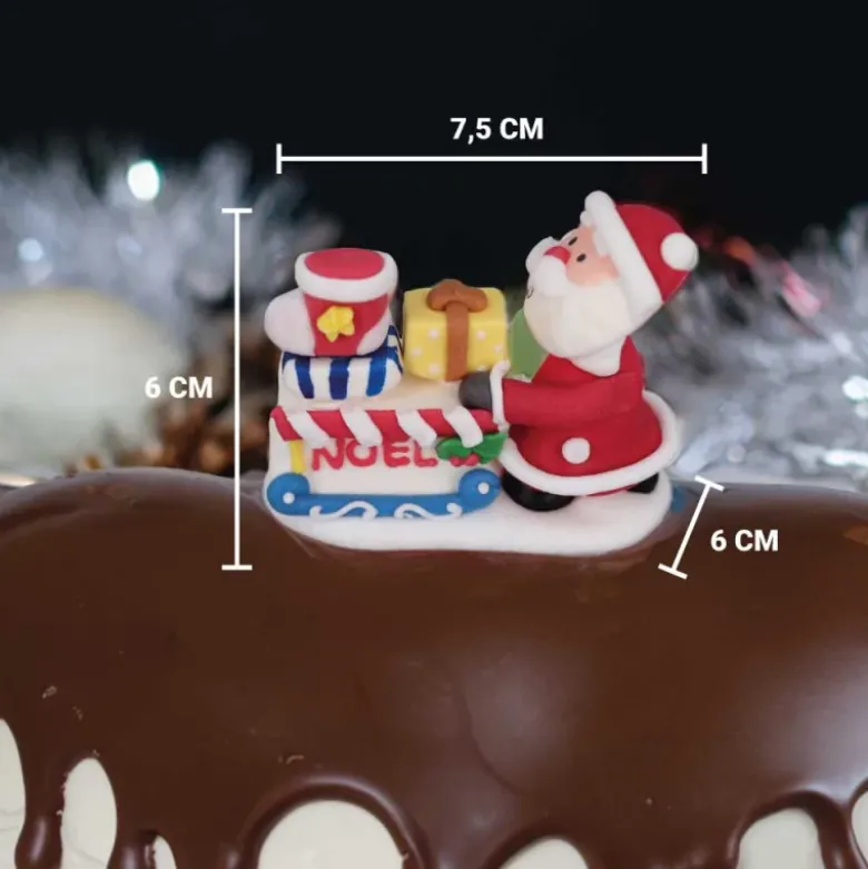 Décor comestible Père Noël et sa hotte