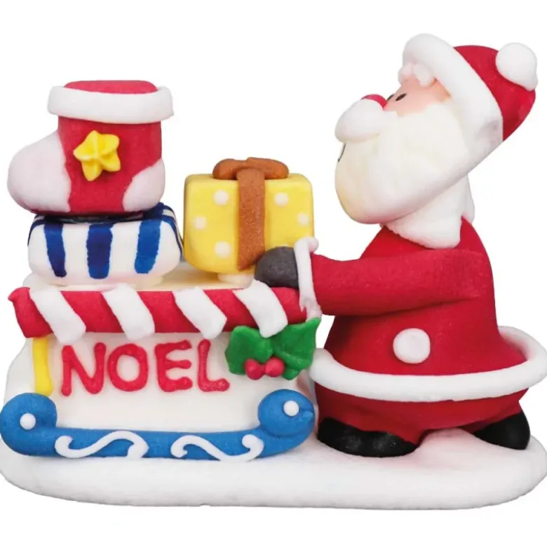 Décor comestible Père Noël et sa hotte