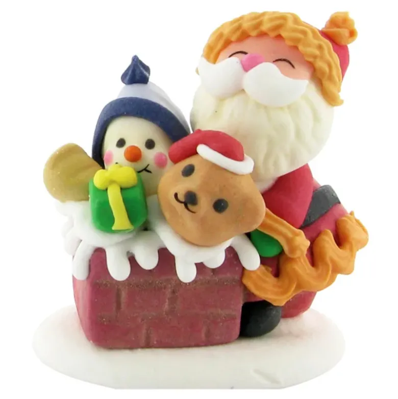 Décor comestible Père Noël sur la cheminée (x24)