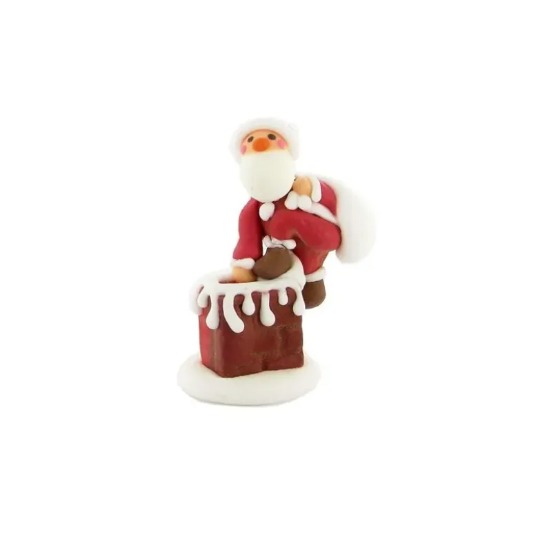 Décor comestibles Père Noël hotte dans la cheminée (x20)