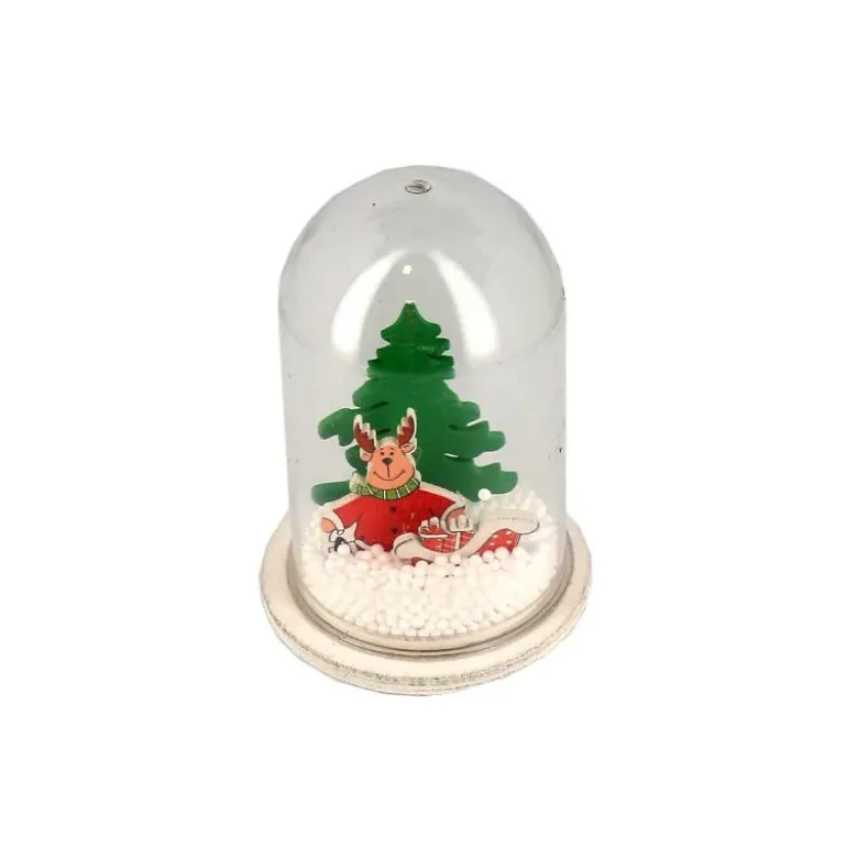 Décor de noël pour bûche "boule à neige renne de noël" à poser