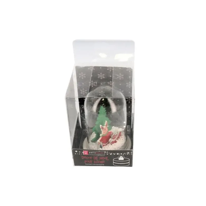 Décor de noël pour bûche "boule à neige renne de noël" à poser