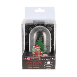 Décor de noël pour bûche "boule à neige ourson de Noël" à poser