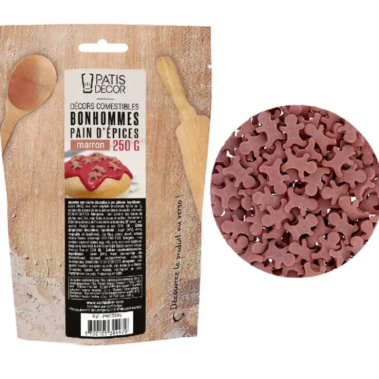 Décors comestibles bonhommes pain d'épices marron - 250 g