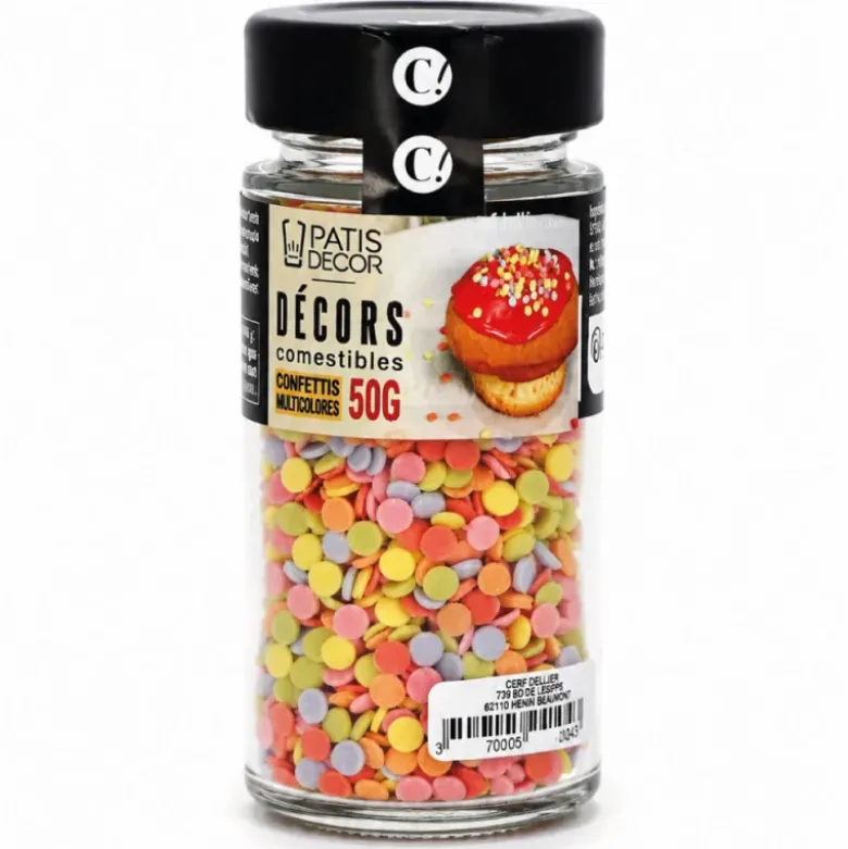 Décors comestibles confettis multicolores 50 g