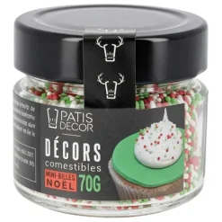 Décors comestibles mini billes de Noël