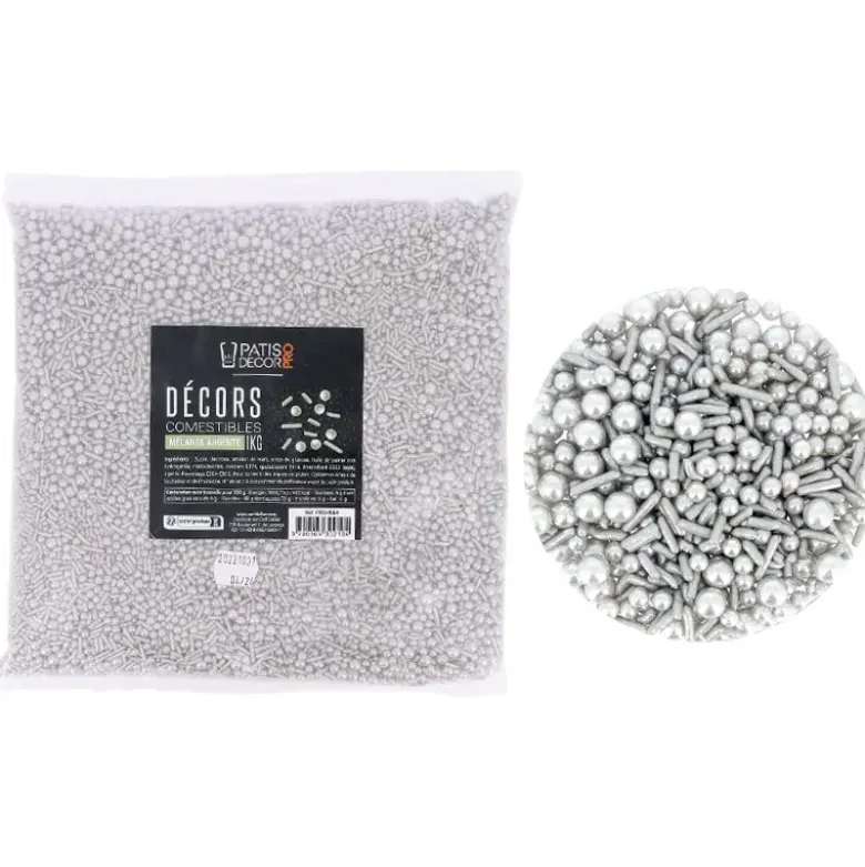 Décors comestibles mélange argenté 1 kg
