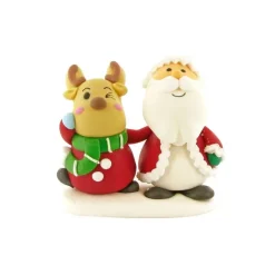 20 décors comestibles Père Noël et renne debout