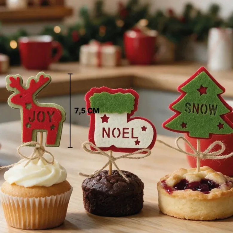 3 décors de Noël assortis en bois thème 2