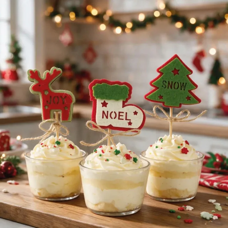 3 décors de Noël assortis en bois thème 2
