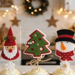 3 décors de Noël assortis en feutrine thème 1