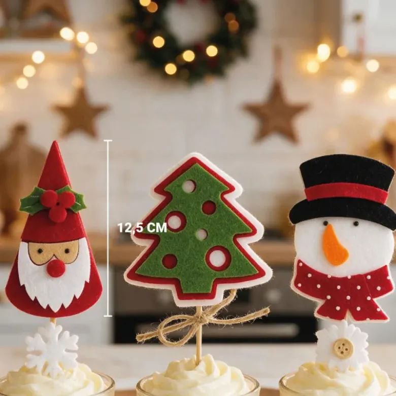 3 décors de Noël assortis en feutrine thème 1