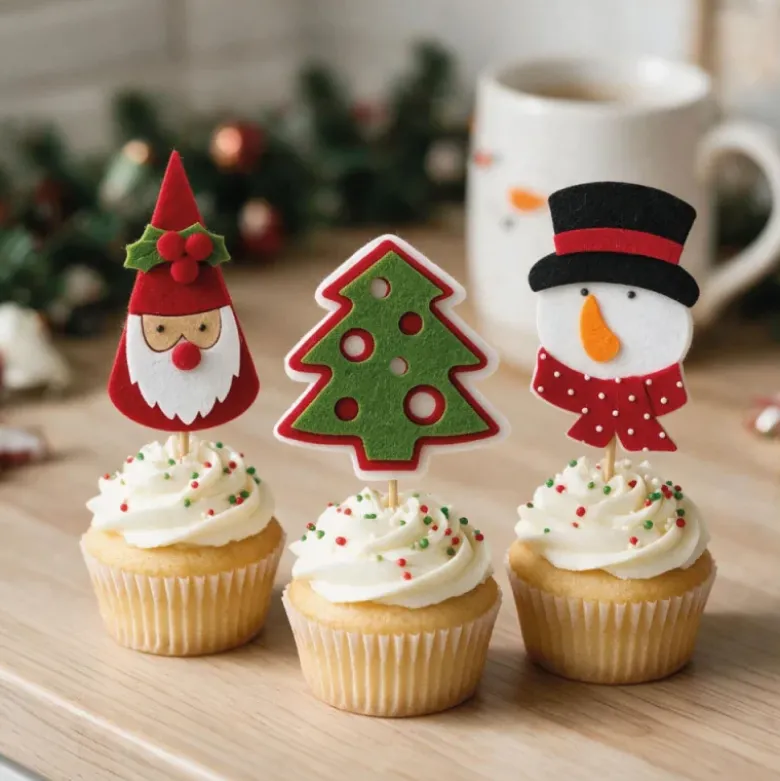 3 décors de Noël assortis en feutrine thème 1