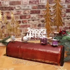 Décors de Noël assortis rose argent sur pique (x4)