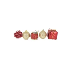 Décors de Noël sur pique assortis rouges (x5)