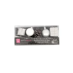 Décors de Noël sur pique assortis argent (x 5)