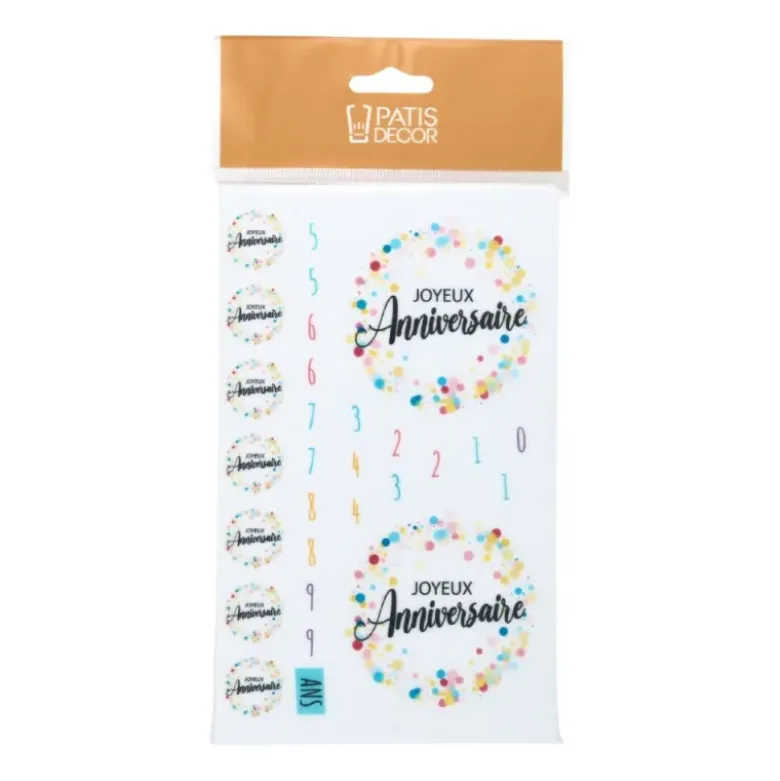 Décors en azyme assortis thème anniversaire n°5