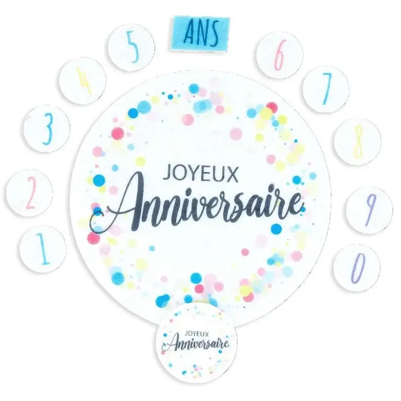Décors en azyme assortis thème anniversaire n°5
