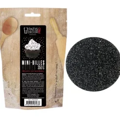 Décors mini billes noires comestibles 350 g
