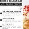 Décors mini billes rouges comestibles
